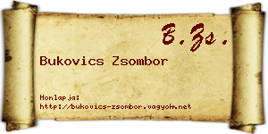 Bukovics Zsombor névjegykártya